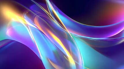 Fototapeta premium Iridescent abstract background with flowing waves and pastel color palette