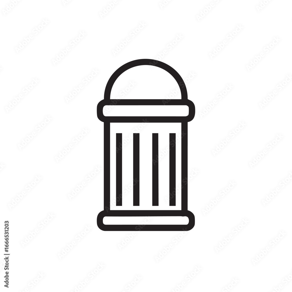 Poster a simple outline icon of a trash can.