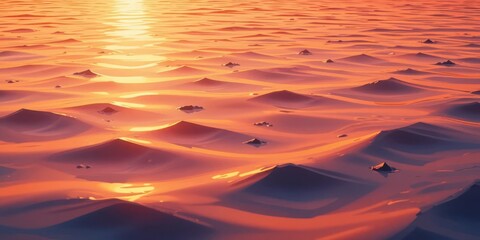  Cartoon Style Simplified Water Ripples with a Sunset Color Palette