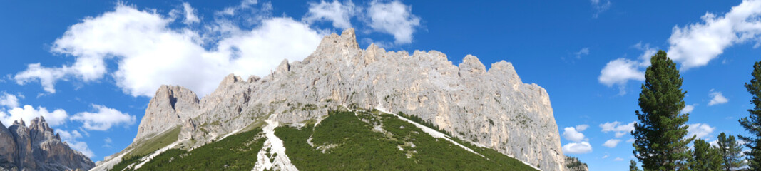 Fototapeta premium Panoramas of the Alpe Ciampedie, Vigo di Fassa, Val di Fassa, Trento, Trentino Alto Adige, Italy