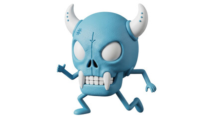 Isolated Blue Monster Cartoon