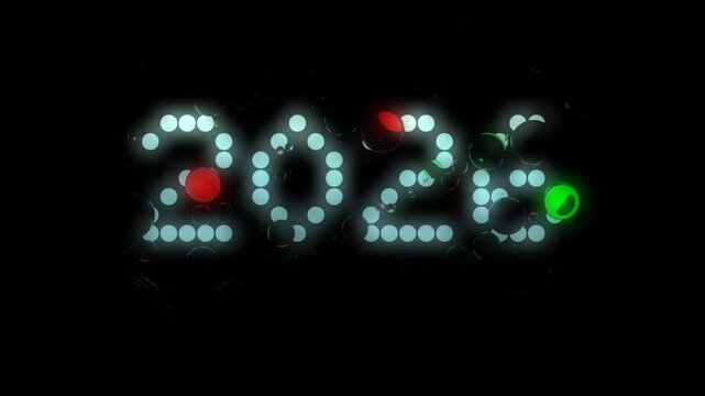 2026 bubbles - Flat vector with a Glow