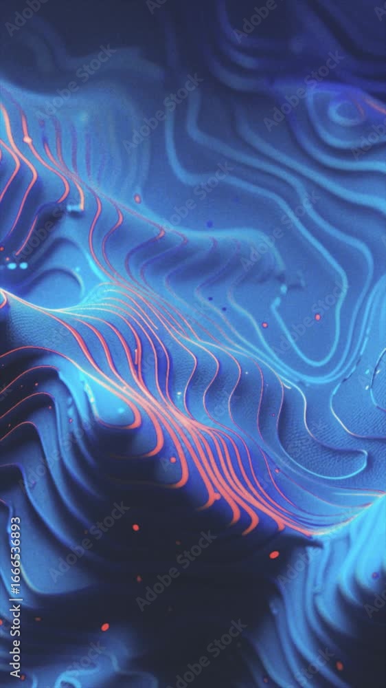 Poster discover fluid blue shapes with intricate lines for a captivating abstract backdrop. vertical wallpa