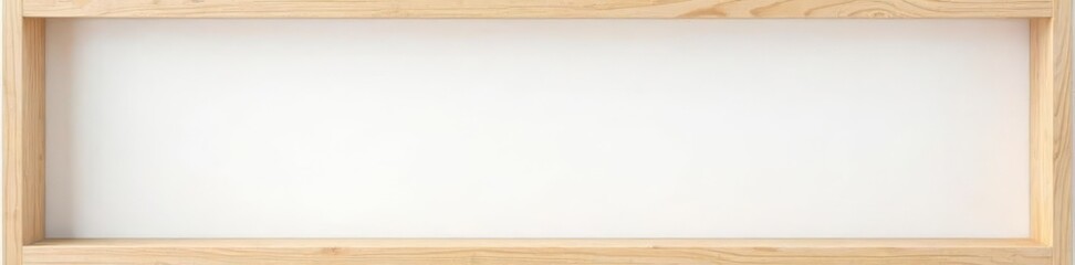 Obraz premium Simple wood frame, white backdrop, minimal design, clean lines, advertising, wallpaper