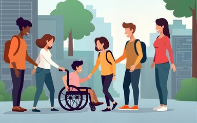 Obraz premium International Day of Persons with Disabilities 3th December Generative AI. High quality