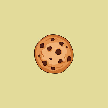 Chocolate cookie icon logo flat vector design.ai