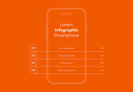 Minimal Outline Smartphone Infographic Layout