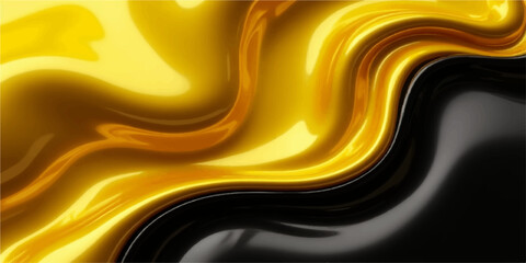 Abstract golden waves swirl with flowing light, a vibrant and dynamic textured backdrop