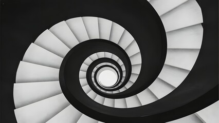 Fototapeta premium Monochrome Spiral Staircase