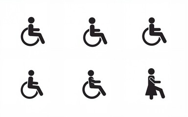 Day persons disabilities icon set. Simple set of day persons disabilities vector icons for web design on white background. High quality