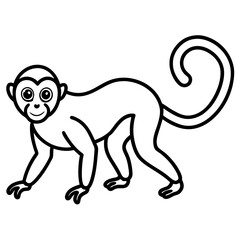 Spider Monkey Sketch line art Vector