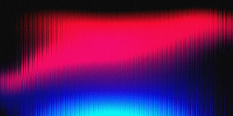 A vibrant abstract background featuring a smooth gradient of neon red, pink, and blue light streaks...