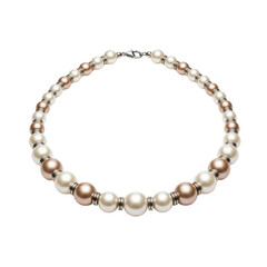 Obraz premium Elegant strand of mixed color pearls forming a beautiful necklace isolated on transparent background