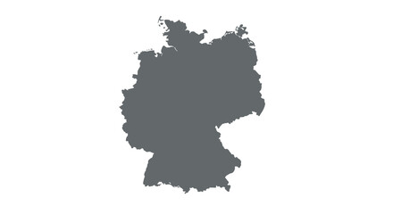 Simple silhouette map of germany for geographic and educational use