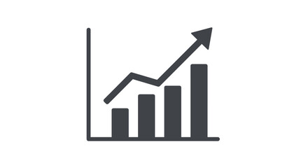 Minimalistic growth chart icon with rising arrow