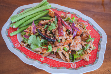 Delicious pork larb for dinner