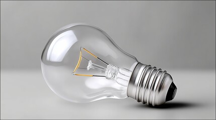 Light bulb resting on a flat surface in a minimalistic setting