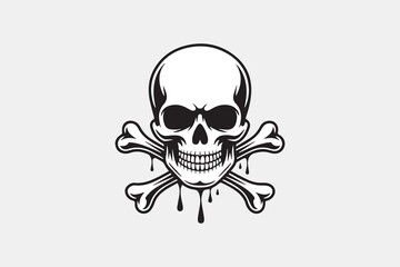 dripping skull silhouette  vector