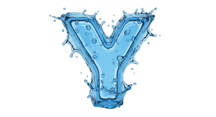 Isolated Water Letter Y