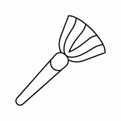 Makeup Brush Black Line Art – Ultra Clean Vector, White Background
