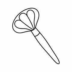 Makeup Brush Black Line Art – Ultra Clean Vector, White Background