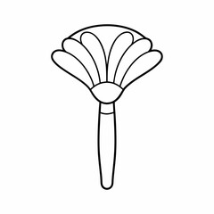 Makeup Brush Black Line Art – Ultra Clean Vector, White Background