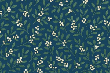 Fototapeta premium Elegant botanical seamless pattern
