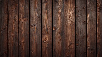 Fototapeta premium Dark brown wooden planks close-up.