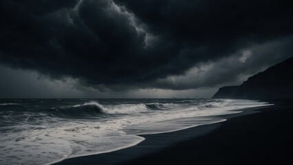 Dramatic stormy coastal scene