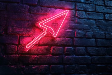1980s retro neon sign glowing on a brick wall