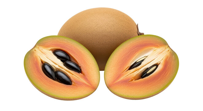Isolated Sapodilla Halves