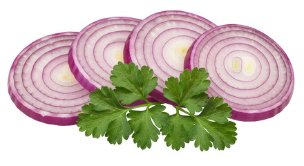Isolated Red Onion Slices