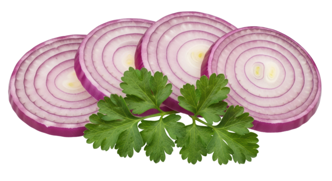 Isolated Red Onion Slices