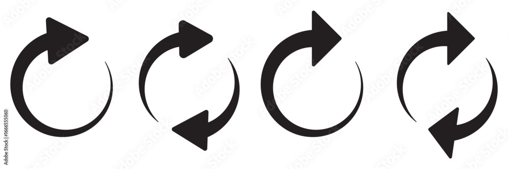 Poster circle arrow icon set. blue circular arrow icon, refresh, reload arrow icon symbol sign. blue reload