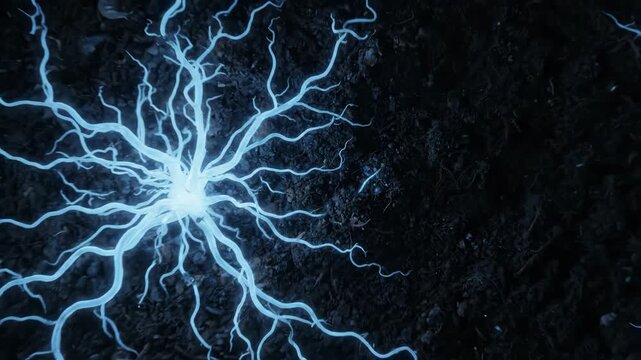 Dynamic Bioluminescent Organic Network Spreading in Dark Ground