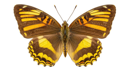 Isolated Brown and Yellow Butterfly