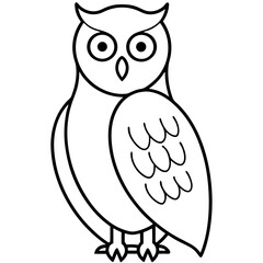 White Owl Linear Art