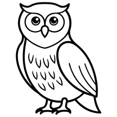 White Owl Linear Art