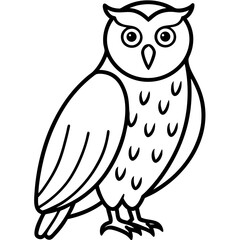 White Owl Linear Art