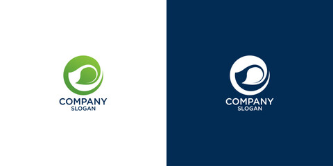 letter e leaf logo vector design