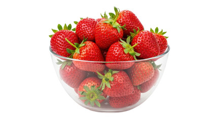 Isolated Strawberries in a glass bowl