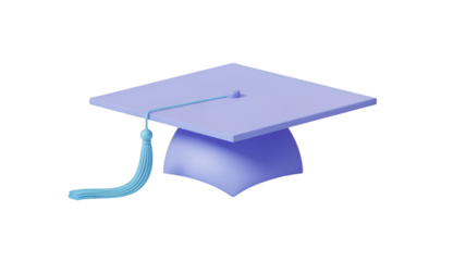 Single Light Purple Graduation Cap with Blue Tassel