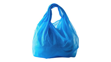 Obraz premium Bright blue translucent tote bag made of mesh material for reusable shopping