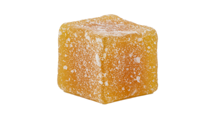 Orange cube candy sweet sugar dessert confectionery treat food delicious yummy tasty gourmet bright isolated on transparent background