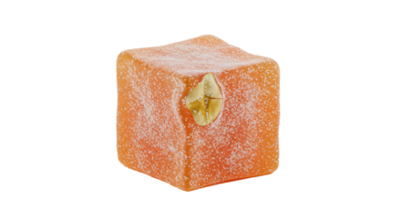 Delicious turkish delight with nut sweet confectionery dessert food oriental tasty sugar treat yummy snack on transparent background