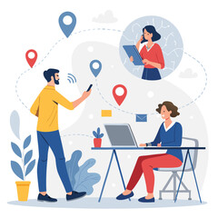 Remote Work Leadership Banner Design with Modern Typography and Color Palette