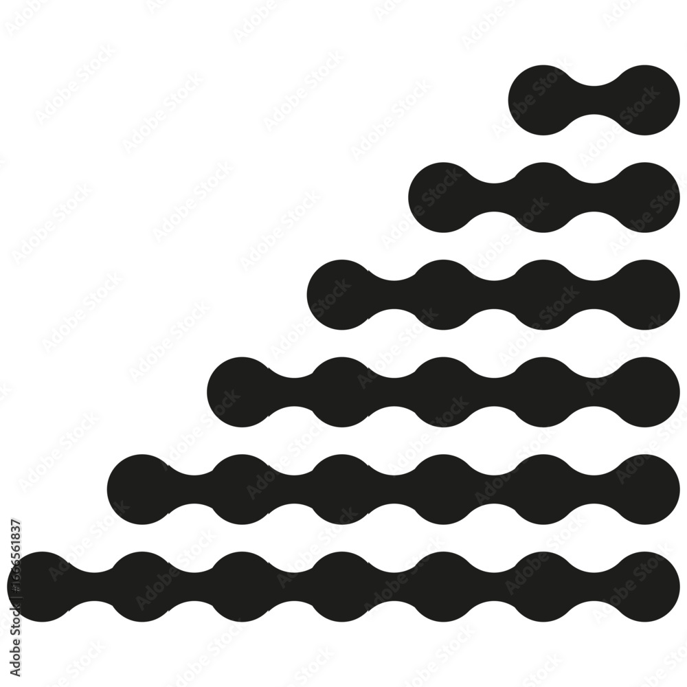 Poster black circles pattern. wavy line vector. abstract geometric illustration. rounded shapes background.