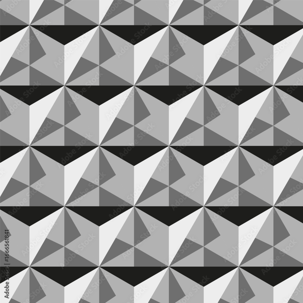 Poster Abstract geometric pattern. Gray triangle shapes. Monochrome vector background. Modern polygonal texture. EPS 10.