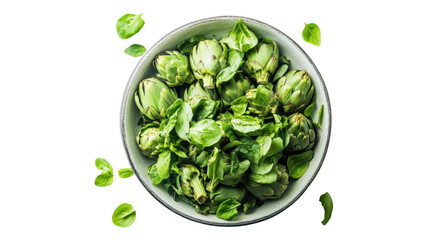 Obraz premium Fresh Brussels Sprouts, Green Vegetables, Healthy Food, Bowl of Sprouts isolated on Transparent Background