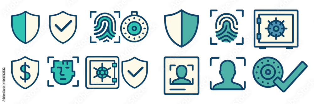 Poster vector security and protection symbols for design use